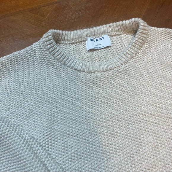 100% Cotton Old Navy Heavy Knitted Tunic Length Oatmeal Cozy Sweater - Medium - Picture 2 of 11